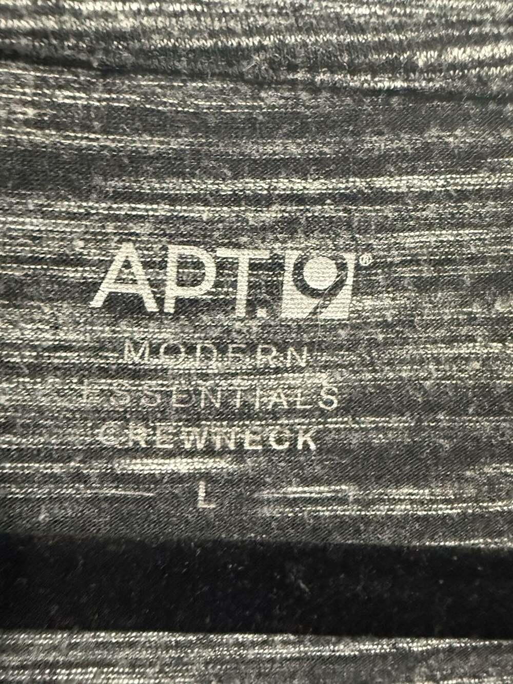Apt. 9 Modern Essentials Crewneck Size L Black White Space Dye Long Sleeve - Picture 2 of 4